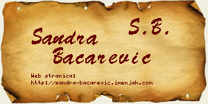 Sandra Bačarević vizit kartica